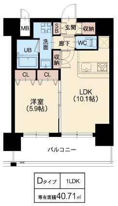 スプランディッド江坂駅前：Dタイプ