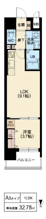 スプランディッド江坂DUE：A3タイプ