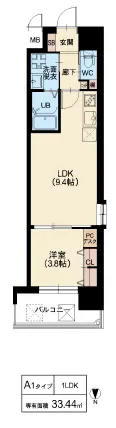 スプランディッド江坂DUE：A1タイプ