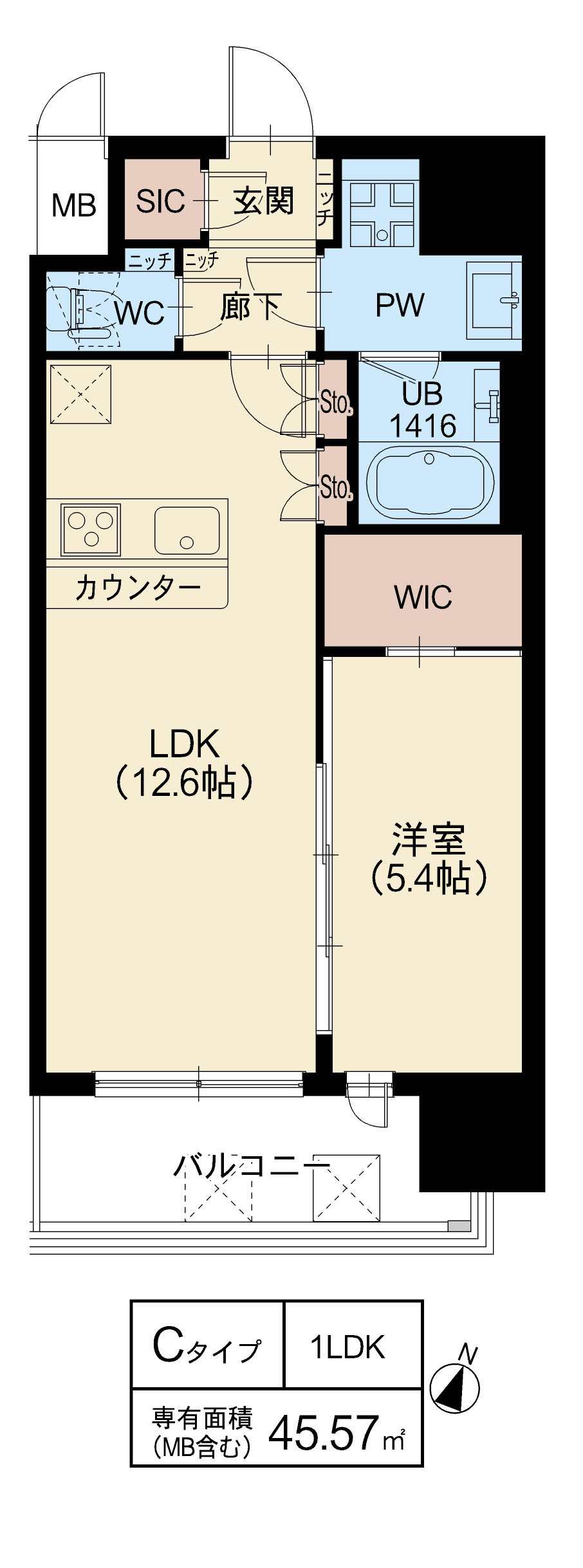 スプランディッド新大阪Ⅶ：間取り図Bタイプ