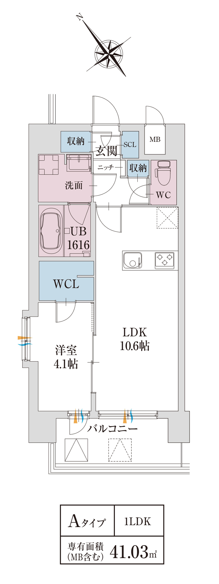 LA GRACE SENBAYASHI：間取り図（Aタイプ）