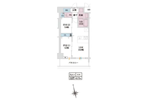 スプランディッドⅨ：間取り図Aタイプ