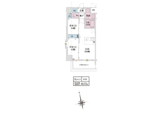 スプランディッドⅨ：間取り図Arタイプ