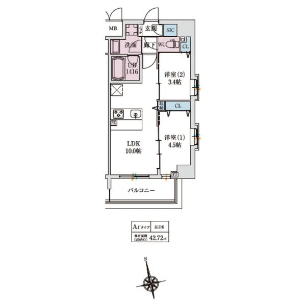 スプランディッドⅨ：間取り図Arタイプ