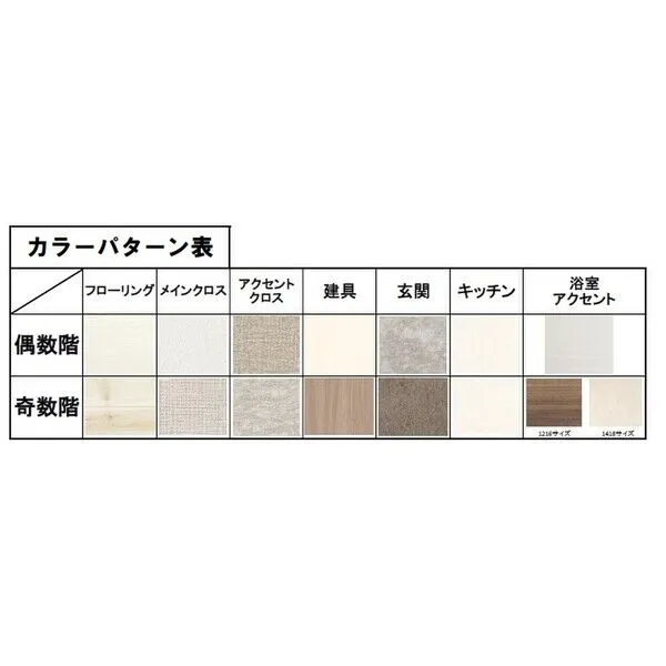 スプランディッドライズ新大阪ノース：カラーパターン表