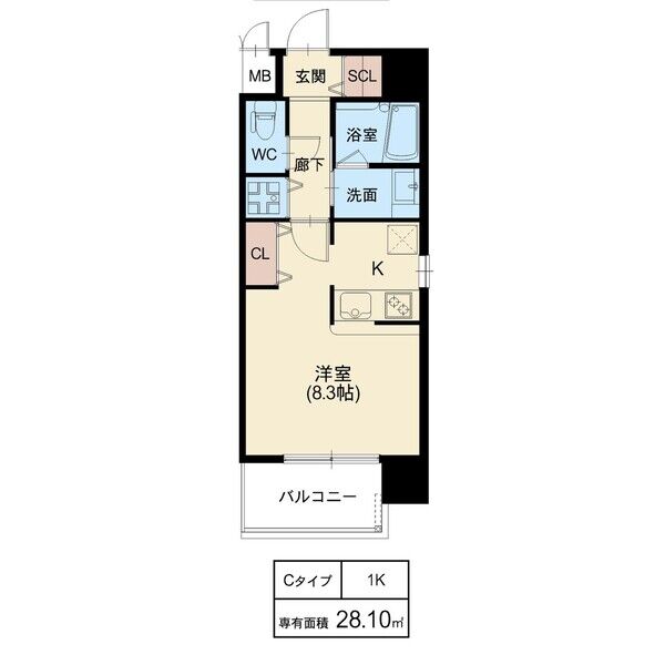 スプランディッド野江：間取り図（Ctype）