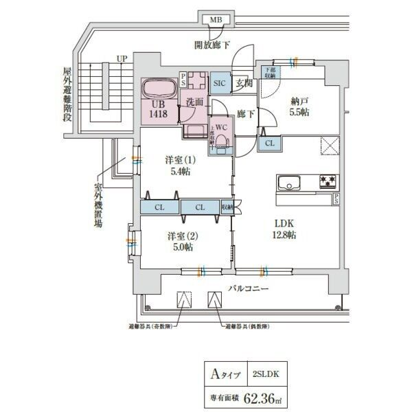 スプランディッド玉造DUE：間取りAタイプ