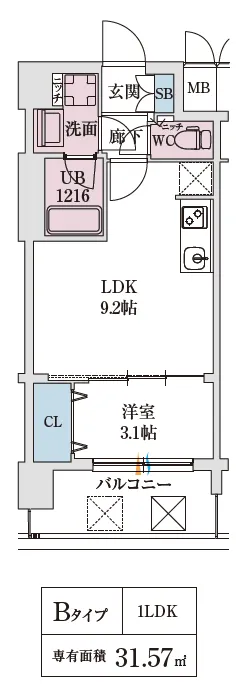 スプランディッド弁天町WEST：Bタイプ