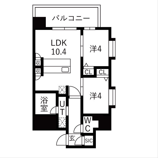 スプランディッド玉造：間取りCタイプ