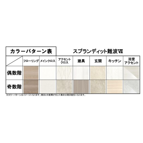 スプランディッド難波VII：カラーパターン表