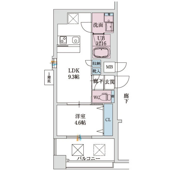 スプランディッド新大阪Ⅶ：間取り図Aタイプ