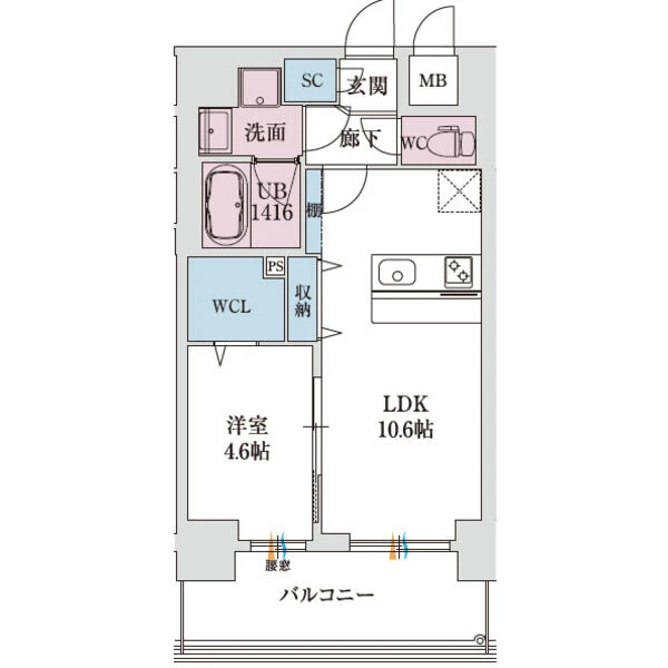 スプランディッド新大阪Ⅶ：間取り図Cタイプ