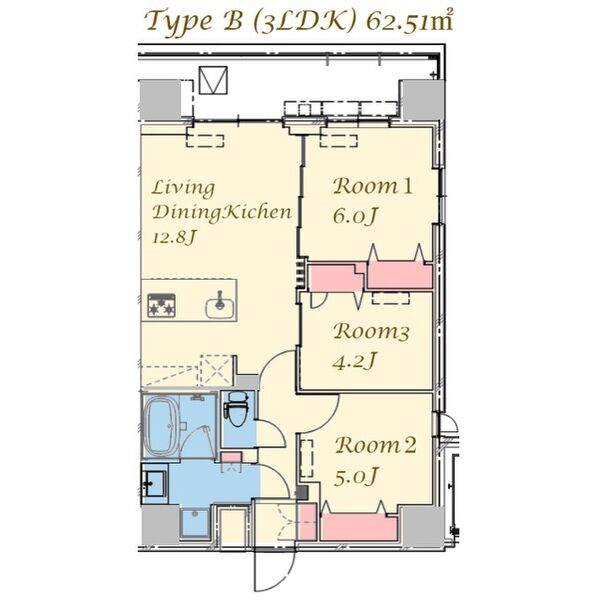  スプランディッド上野North：間取り図(3LDK Bタイプ)