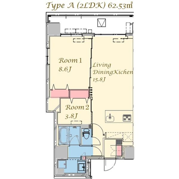  スプランディッド上野North：間取り図(2LDK Aタイプ)