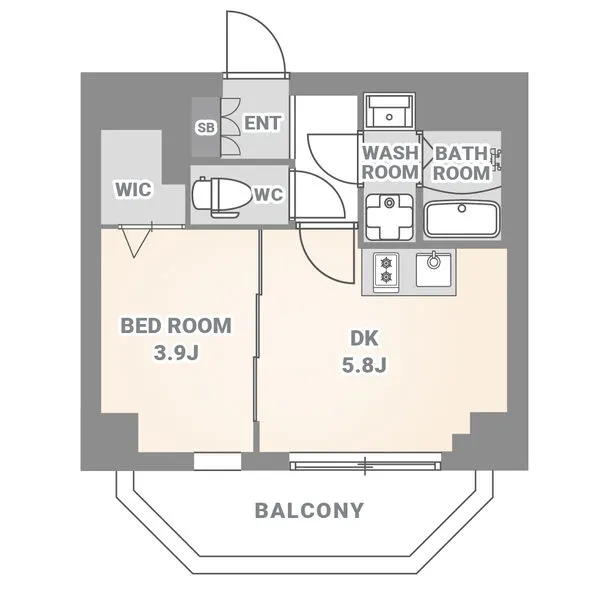 スプランディッド木場駅前：間取りAタイプ