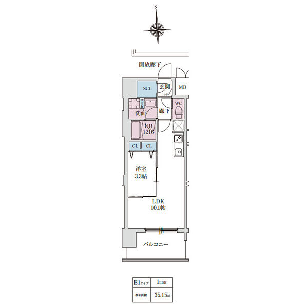 スプランディッド大阪EAST：間取り図E1タイプ
