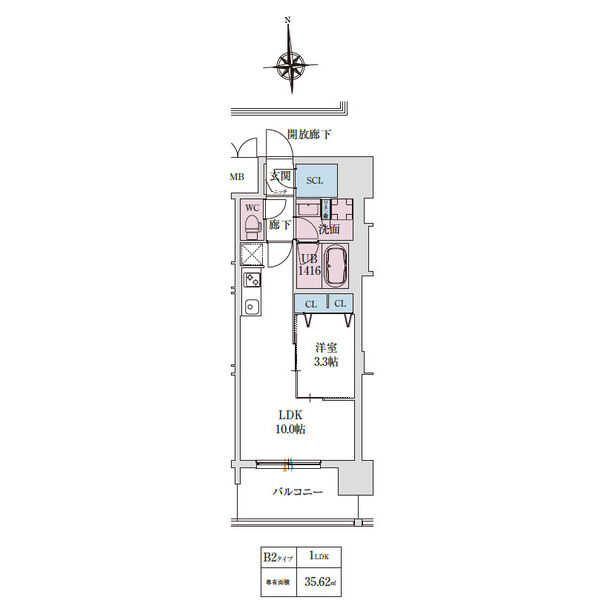 スプランディッド大阪EAST：間取り図B2タイプ