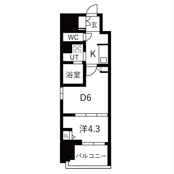 スプランディッド門前仲町：間取りDタイプ