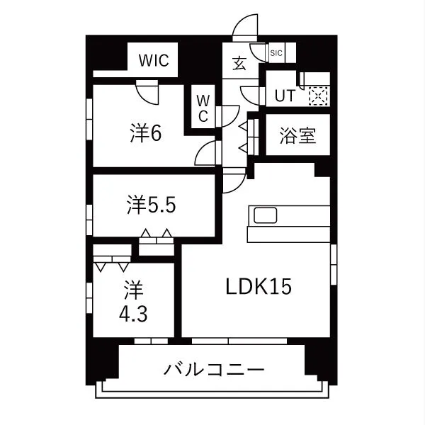 スプランディッド門前仲町：間取りEタイプ